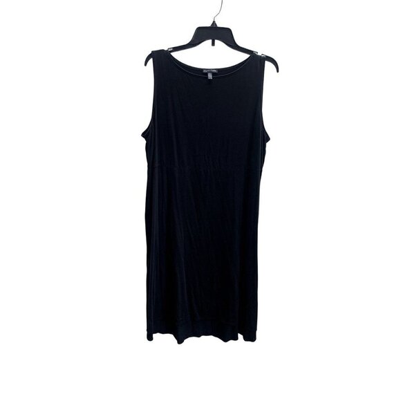 Eileen Fisher Pullon Sleeveless Black Dress XL - Picture 1 of 4